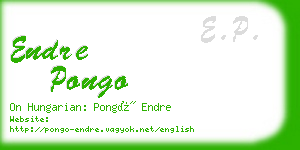 endre pongo business card
