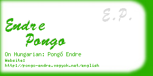 endre pongo business card